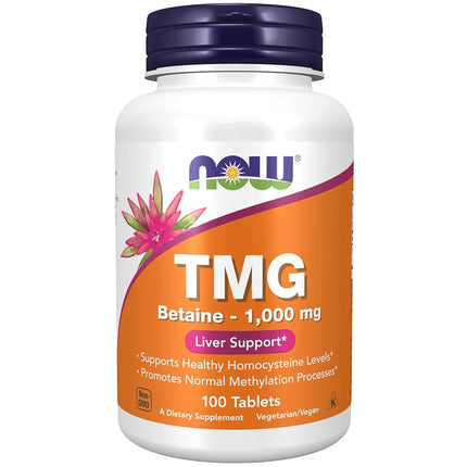 NOW Supplements, TMG (Trimethylglycine) 1,000 mg, 100 Tablets