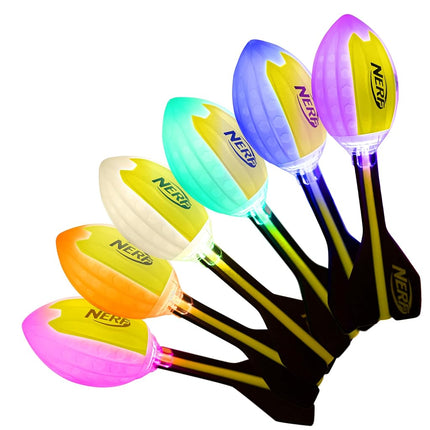 Nerf Lightstrike Vortex Foam Football - Color Changing LED Soft Vortex Football for Long-Distance Throws - Impact Activated - Batteries Included