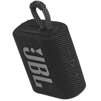 JBL Go 3 - Mini Altavoz Bluetooth Portátil, sonido potente y bajos impactantes, resistente al agua y al polvo IP67, 5 horas de reproducción, altavoz para casa, exteriores y viajes (Negro)