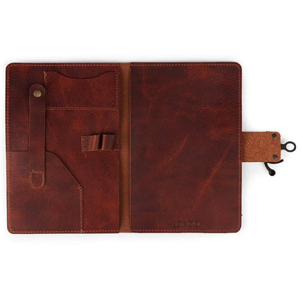 Londo Genuine Leather Portfolio Notepad Holder with Snap Closure, Large Organiser Business Padfolio
