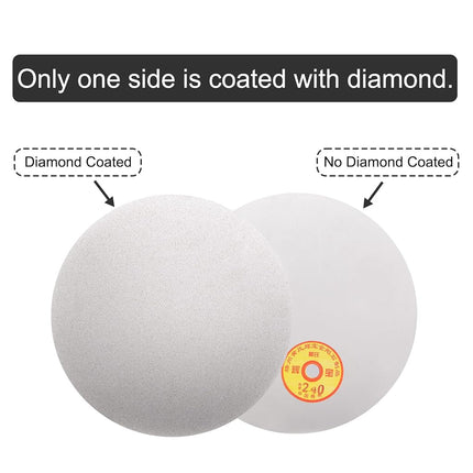 uxcell Diamond Sanding Grinding Disc, 8-Inch (200mm) Grit 240 No Center Hole, Flat Lap Disk Polishing Discs Abrasive Wheel for Gemstone Tile Porcelain Glass Stone Metal