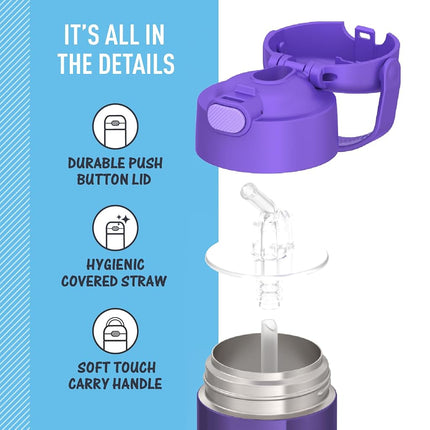 Thermos F4016VI6 12 Ounce Stainless Steel FUNtainer Bottle,Violet