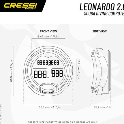 Cressi since 1946 - Leonardo Diving Computer - Air/Nitrox/Depth Gauge Mode - White/Pink, One Size, Adult Unisex