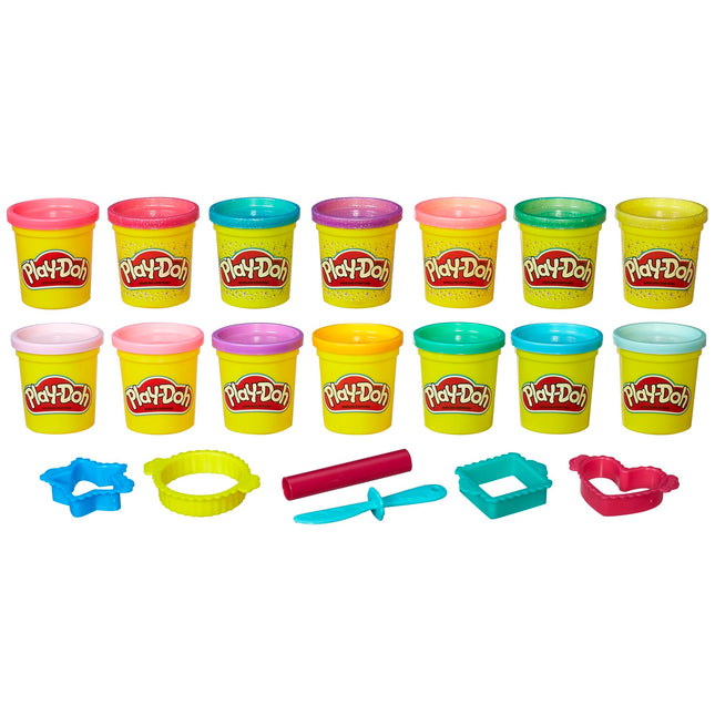 Play-Doh Sparkle and Bright 14 Pack, Non-Toxic Modeling Compound, 3-Oz Cans, Back to School Classroom Supplies, Preschool Toys, Ages 3+ (Amazon Exclusive)
