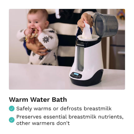 Baby Brezza Smart Baby Bottle Warmer, Breastmilk Warmer + Defroster – Free App - Only Brand with Different Temperatures for Breastmilk + Formula - Universal Fit for All Bottles + Milk Bags, Charcoal