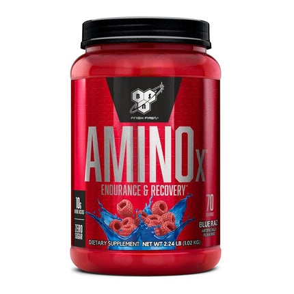 BSN Amino X Endurance & Recovery BCAA Intra Workout, Blue Raspberry, 1.01kg, 70 Servings