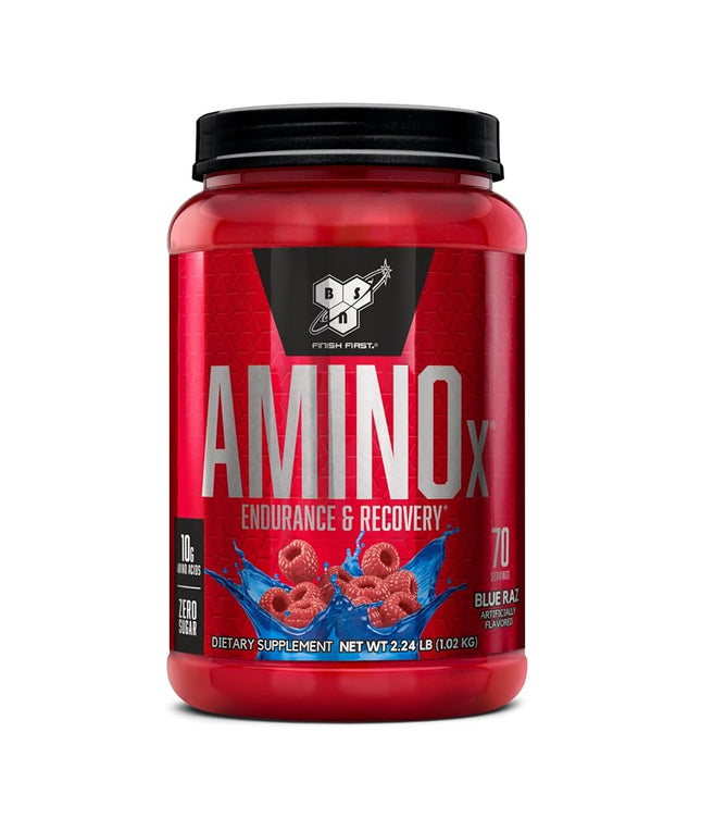 BSN Amino X Endurance & Recovery BCAA Intra Workout, Blue Raspberry, 1.01kg, 70 Servings