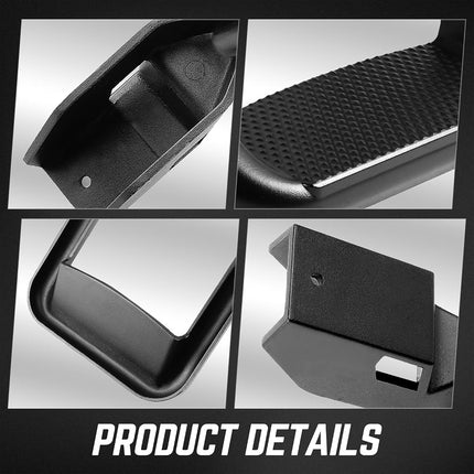 DNA Motoring SSTEP-BK Pair Black Aluminum Side Hoop Steps Compatible With Most Pickups and SUV's, 12" L x 11" W x 8" H