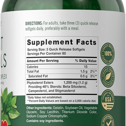 Carlyle Plant Sterols 1200 mg | 240 Ultra Potent Softgel Capsules