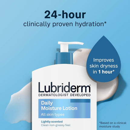 Lubriderm Daily Moisture Hydrating Body and Hand Lotion with Vitamin B5, Non-Greasy, 24 fl. oz