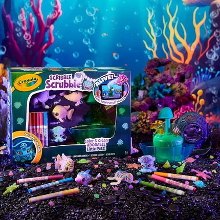 Crayola Scribble Scrubbie Glow Lagoon Pets, Sea Animal Toys, Gifts for for Boys & Girls, 3+