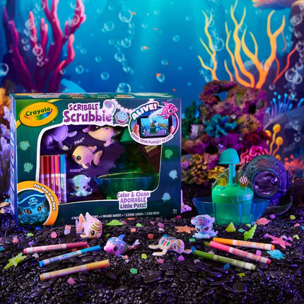 Crayola Scribble Scrubbie Glow Lagoon Pets, Sea Animal Toys, Gifts for for Boys & Girls, 3+
