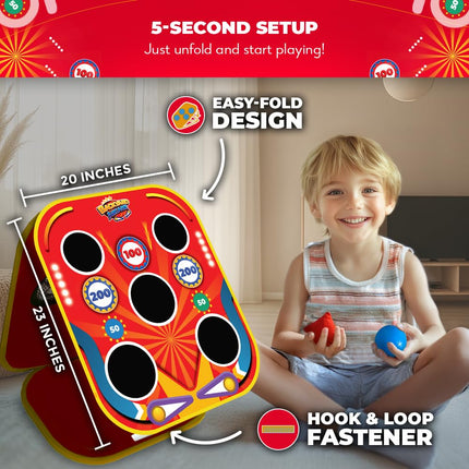 SWOOC Games - Backyard Arcade™ | 2-in-1 Bean Bag Toss Game for Kids w/Carry Bag | 5-Second Setup & Storage | Outside Toys for Toddlers | Carnival Games for Kids | Outdoor Toddler Activities