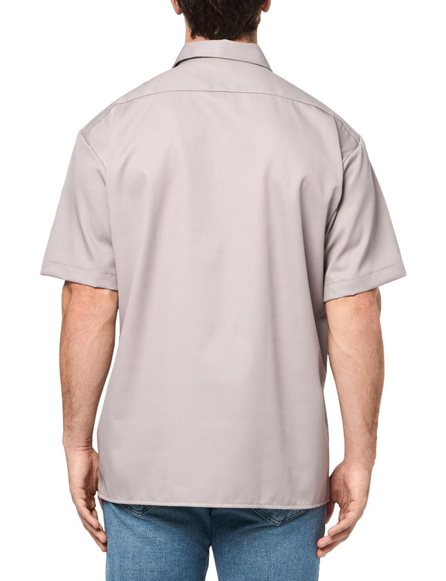 Dickies Mens Short Sleeve Work Shirt, Silver, X-Large