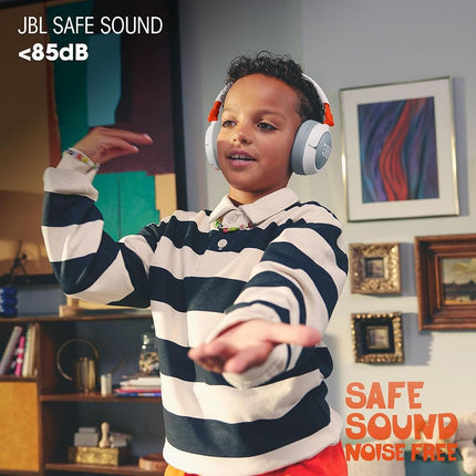 JBL Junior 470NC - Wireless Over-Ear Noise Cancelling Kids Headphones Safe Sound (<85dB), Fit for Kids, Parental Control with Customizable Volume & Playtime and 50Hr Battery Life (White)