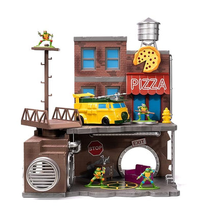 Teenage Mutant Ninja Turtles Turtle Lair Nano Scene w/ 1.65" Die-Cast Collectible Figures, Toys for Kids and Adults