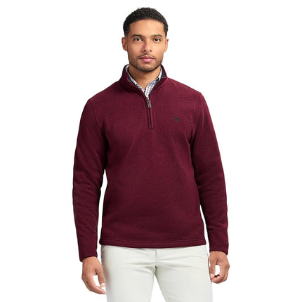Izod Men's Thermosoft Quarter Zip Sweater Fleece Pullover, Velvet Maroon Red, XX-Large