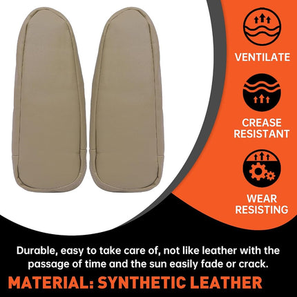 ECOTRIC Funda para reposabrazos de asiento de cuero sintético, color moca claro, compatible con Ford Bronco Eddie Bauer, XLT, XLT Sport, Nite Edition, 4X4, 2WD, modelos 1992-1996, lado del conductor y del pasajero