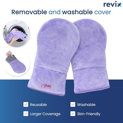 REVIX Microwavable Heating Mittens for Hand and Fingers, Heated Hands Mitts Warmers 1 Pair, Unscented Hand Muff