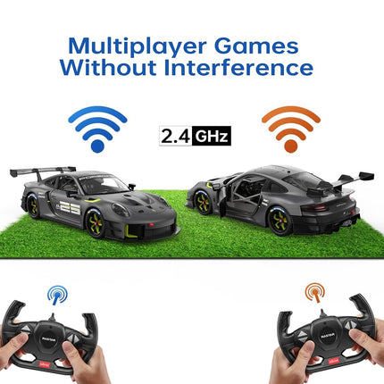Rastar RC Cars 1/14 Porsche 911 GT2 RS Clubsport 25 Remote Control Porsche Toy Car for Kids, Grey 2.4GHz