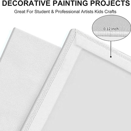 Canvas Panels 24x30cm 12-Pack, 300 GSM Triple Primed Acid-Free 100% Cotton Paint Canvas for Painting, Blank Flat Canvas Board for Acrylics Oil Watercolor Tempera Paint