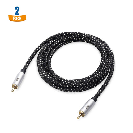 Cable Matters - Cable para subwoofer (paquete de 2, 1,8 m/6 pies), cable coaxial digital (cable coaxial de audio digital y cable de subwoofer LFE) - 1,8 m/6 pies
