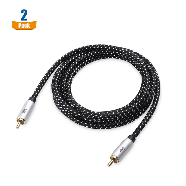 Cable Matters - Cable para subwoofer (paquete de 2, 1,8 m/6 pies), cable coaxial digital (cable coaxial de audio digital y cable de subwoofer LFE) - 1,8 m/6 pies