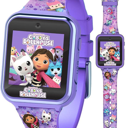 Accutime Gabby's Dollhouse GAB4007 Kids Smart Watch Selfie Camera Photo Video Stopwatch 6 Games 3 Backgrounds 10 Dials Dictaphone Fitness Tracker Watch Alarm Clock Purple, Lilac, 40 Millimeter, Modern