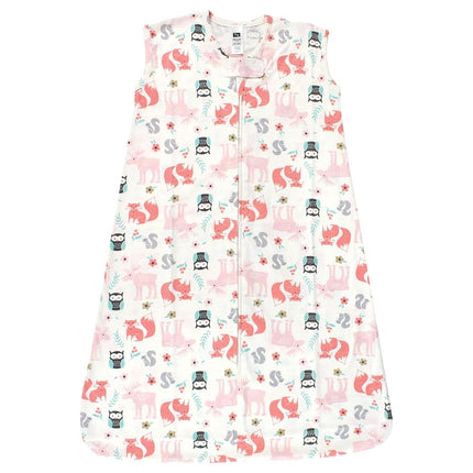 Hudson Baby Bebé Unisex de Algodón sin Mangas, Bolsa de Dormir, Saco, Manta, Niña Bosque, 6-12 Meses