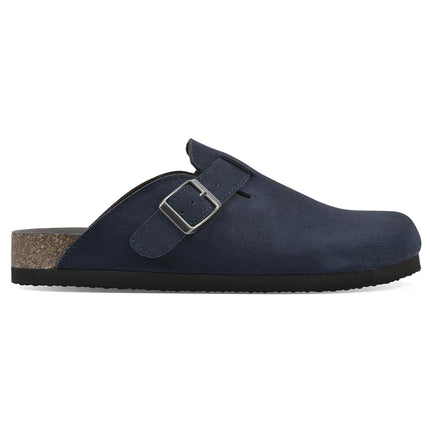 WHITE MOUNTAIN Women's Bari Comfort-Molded Clogs, Navy/Suede, 9