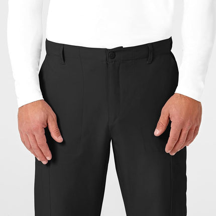 WonderWink Men's Flat Front Cargo Pant, Black, X-Large Short