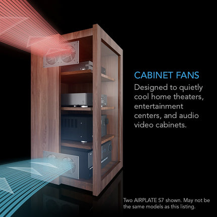 AC Infinity AIRPLATE S7, Quiet Cooling Fan System 30cm with Speed Control, for Home Theater AV Cabinet Cooling, 12-Inch