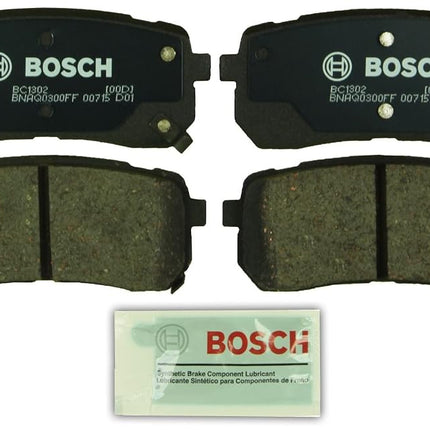 Bosch BC1302 QuietCast Premium Ceramic Disc Brake Pad Set For 2007-2012 Hyundai Veracruz; 2015-2017 Kia Sedona; Rear