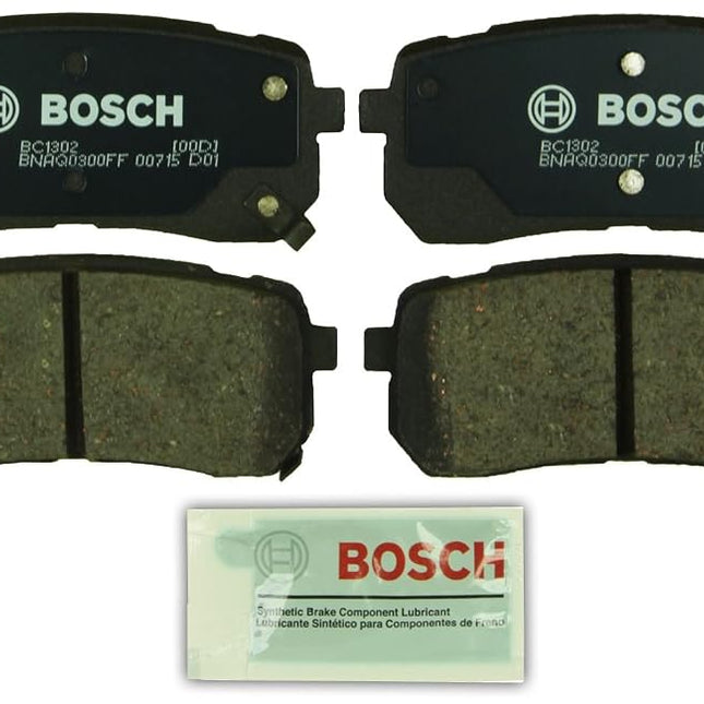 Bosch BC1302 QuietCast Premium Ceramic Disc Brake Pad Set For 2007-2012 Hyundai Veracruz; 2015-2017 Kia Sedona; Rear