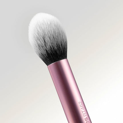 Real Techniques Precision Blush Brush, Fluffy Powder Blush Makeup Brush for Buildable Cheek Color, Pressed & Loose Blush, Synthetic Bristles, Vegan & Cruelty-Free