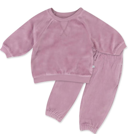 HonestBaby Velour Pullover Hoodie and Zip Front Sweatshirt and Jogger Sweatpants Set Baby, Toddler, Boys, Girls, Unisex, Dusty Lavendar, 3-6 Months, Dusty Lavendar, 3-6 Months