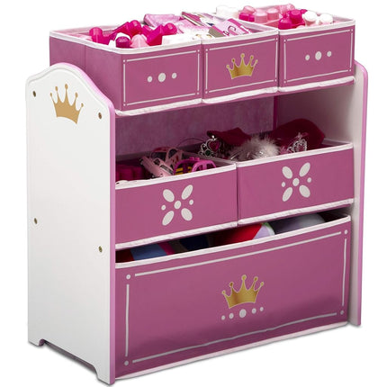 Delta Children Princess Crown 6 Bin Storage Toy Organiser