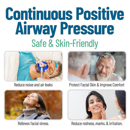 Nubliss CPAP Mask Liners - 4-Pack Soft Cushion Mask Cover Compatible with F20 Mask, F10 Mask, A Variety of Nasal Masks, Mouth Masks, & Most Full Face Masks - Washable, Reusable, Lightweight (Blue)