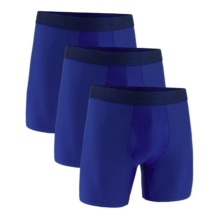 Under Armour Bóxer de malla de alto rendimiento multipack para hombre, tiro de 6 pulgadas, comodidad para todo el día, Royal/Midnight Navy W/Royal, 3XL