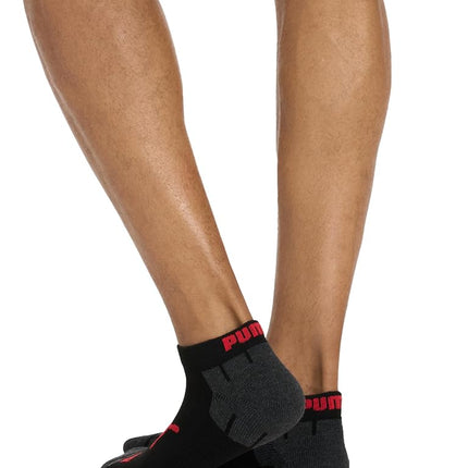 PUMA Men's 8 Pack Low Cut Running Socks, Black, US 10-13