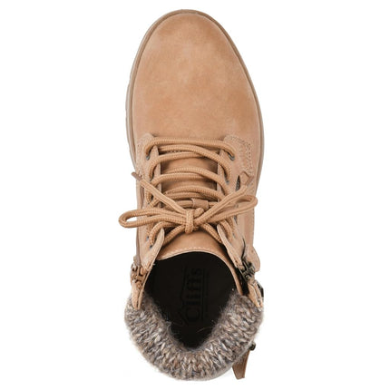 CLIFFS BY WHITE MOUNTAIN Women's Kelsie Hiking Boot, Wheat/Fabric, 7 UK