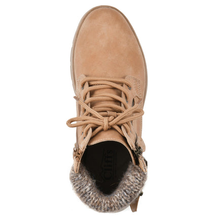 CLIFFS BY WHITE MOUNTAIN Women's Kelsie Hiking Boot, Wheat/Fabric, 7 UK