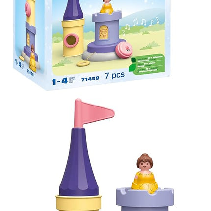 PLAYMOBIL 71458 JUNIOR & Disney: Belle's Play Tower with Sound, toys for toddlers, made from over 90% plant-based plastics, gifting toy and imaginative role-play, playsets for children ages 12 months+