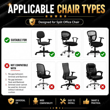 Stretchable Desk Office Chair Seat Covers with Armrest Covers - Universal Stretch Computer Chair Slipcover - Washable Rotating Backrest Coverings & Cushion Protectors for Dogs, Cats, Pets, Green