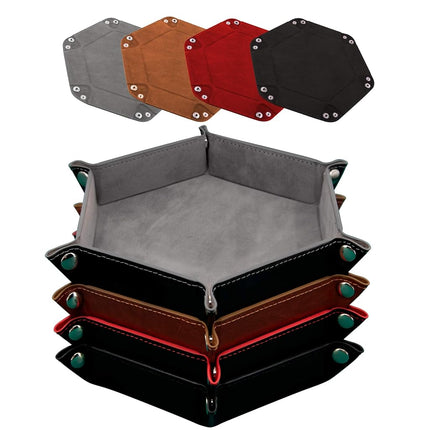 SIQUK 4 Pieces Dice Tray Hexagon Dice Rolling Hold