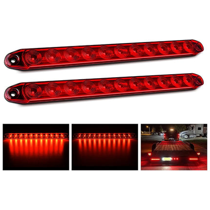 Nilight 2PCS 16Inch 11 LED Red Trailer Light Bar f