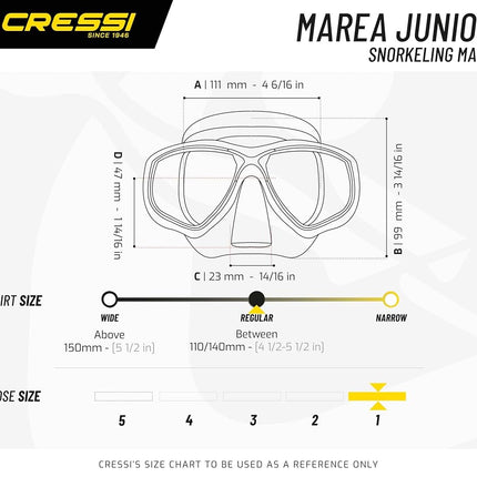 Cressi Kids Marea Jr Scuba Diving and Snorkeling Junior Mask - Transparent/Pink