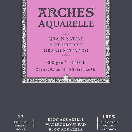 Arches Hot Pressed 300 GSM A4 Watercolour Paper Pa