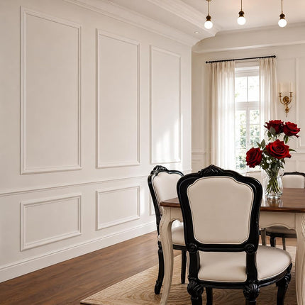 TRAIN2 Art 6 Sets Peel and Stick Wall Molding Kit, Ready to Assemble Wainscoting Panels for Interior Wall Moulding Decor，Pre Made Wainscoting Wall Panel for Living Room Bedroom Accent Wall
