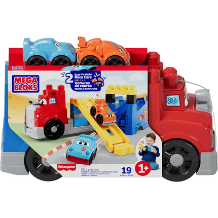 MEGA BLOKS First Builders Build & Race Rig Toddler Blocks Toy